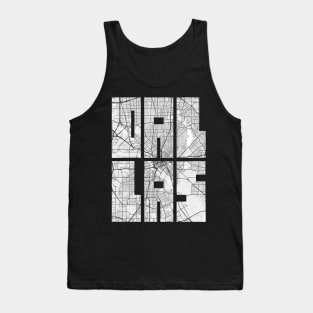 Dallas, USA City Map Typography - Light Tank Top